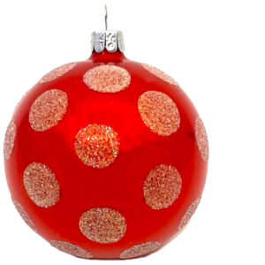 20220416 170018 Weihnachtskugel Punkte rot