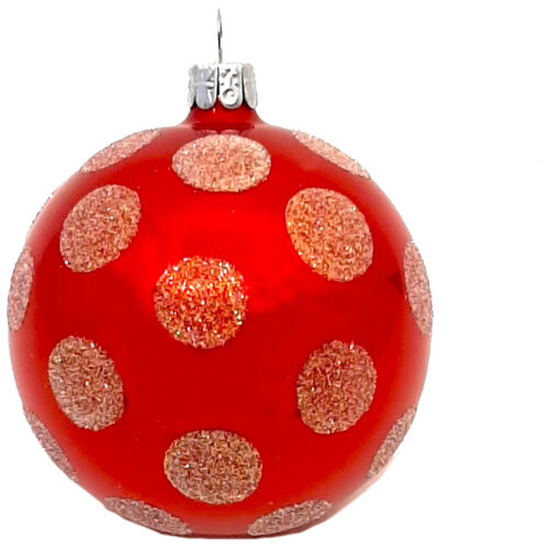 Christmas bauble red white dots