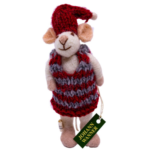 Winterwollmaus mit Mütze