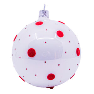 Weihnachtskugel Rot Weisse Punkte