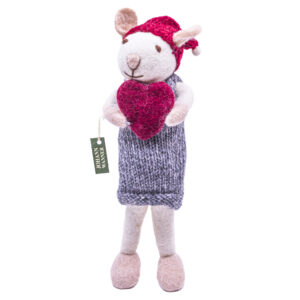 Felt mouse with green jacket (Kopie) (Kopie)