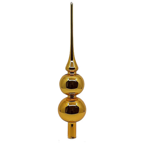 Weihnachtsbaumspitze Gold mit 2 Kugeln