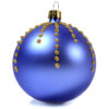Weihnachtskugel blau Tupfen gold