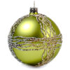 Weihnachtskugel hellgrün Karo silber