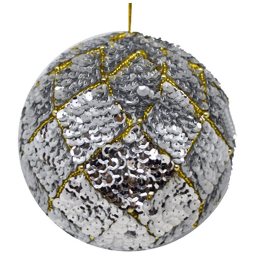 Paillettenkugel Silber