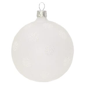 Weihnachtskugel transparent mit Glitzerpunkte Weihnachtskugel Punkte weiss