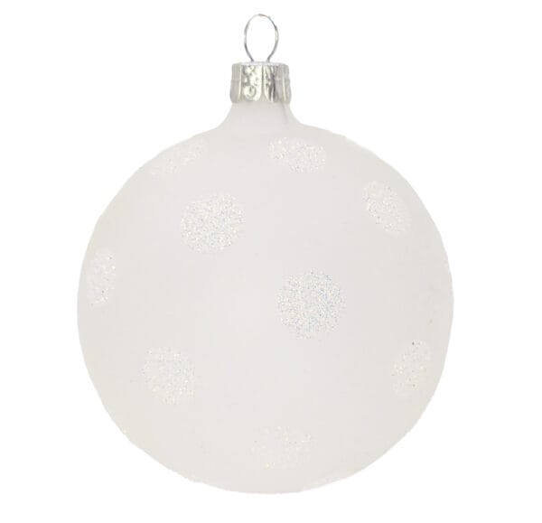 Weihnachtskugel transparent mit Glitzerpunkte Weihnachtskugel Punkte weiss