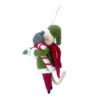 Felt mouse with green jacket