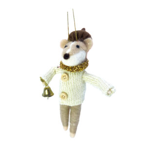 Felt mouse with green jacket