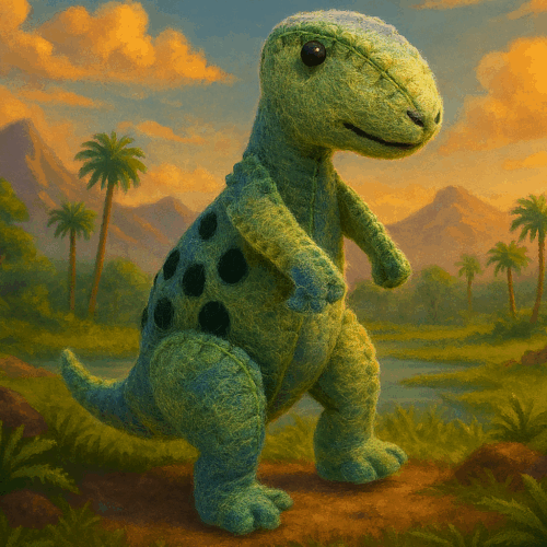 Filzhänger Dino grün gross