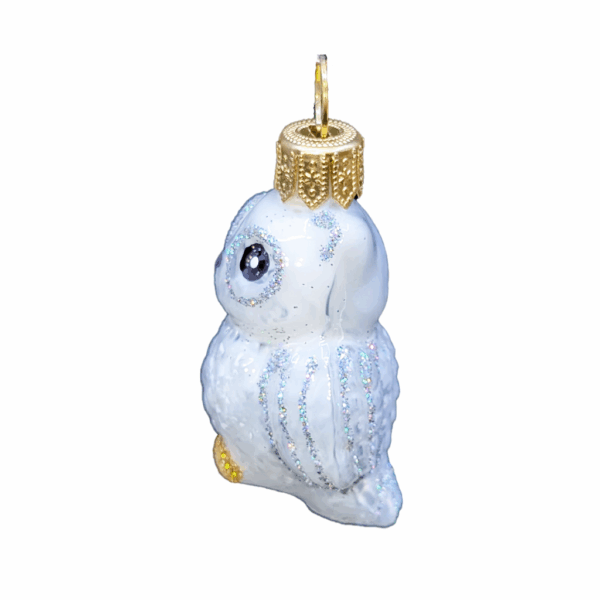 Weihnachtsschmuck Eule weiss mini