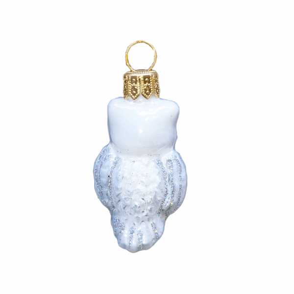 Weihnachtsschmuck Eule weiss mini