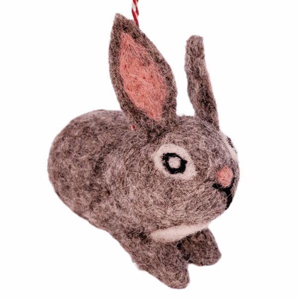 Filzhänger Hase klein grau