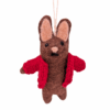 Felt Ornament Bunny with Red Jacket