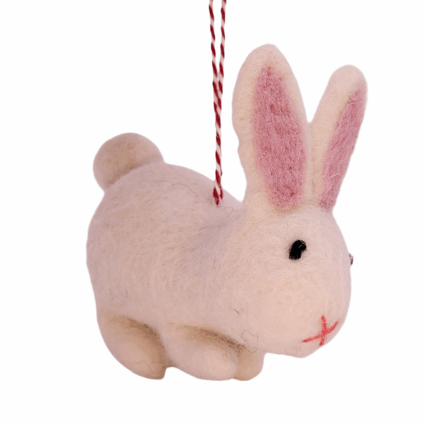 Felt Ornament  Bunny White