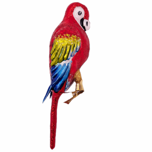 Christmas Ornament Big Parrot Red