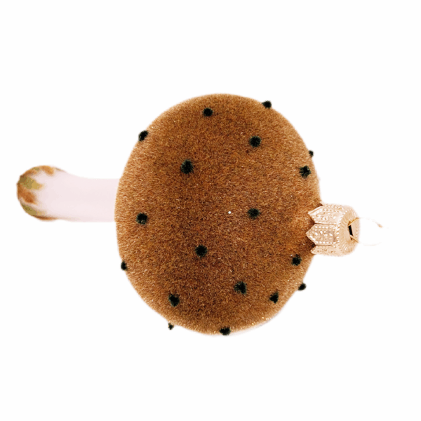 Christmas Ornament Mushroom Brown With Dots