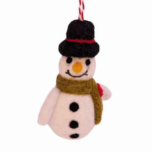 Filzhänger Schneemann mit Zylinder