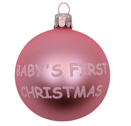 Christmas Bauble Baby First Christmas Pink