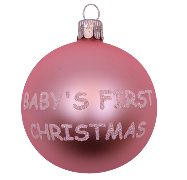 Christmas Bauble Baby First Christmas Pink