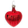 Vintage Weihnachtsschmuck Herz mit Rillen rot
