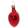 Vintage Weihnachtsschmuck Herz mit Rillen rot