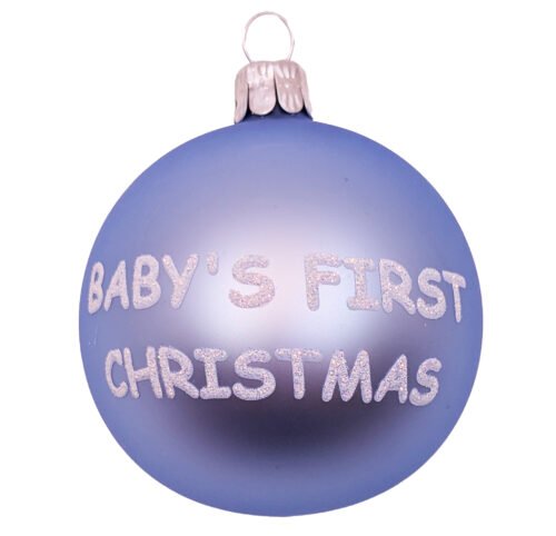Weihnachtskugel Baby First Christmas blau