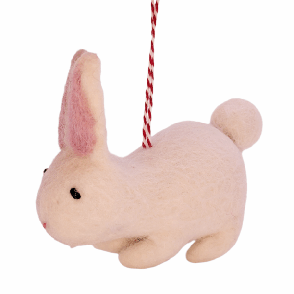 Felt Ornament  Bunny White