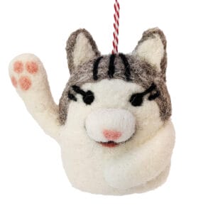 Filzhänger Katze winkend